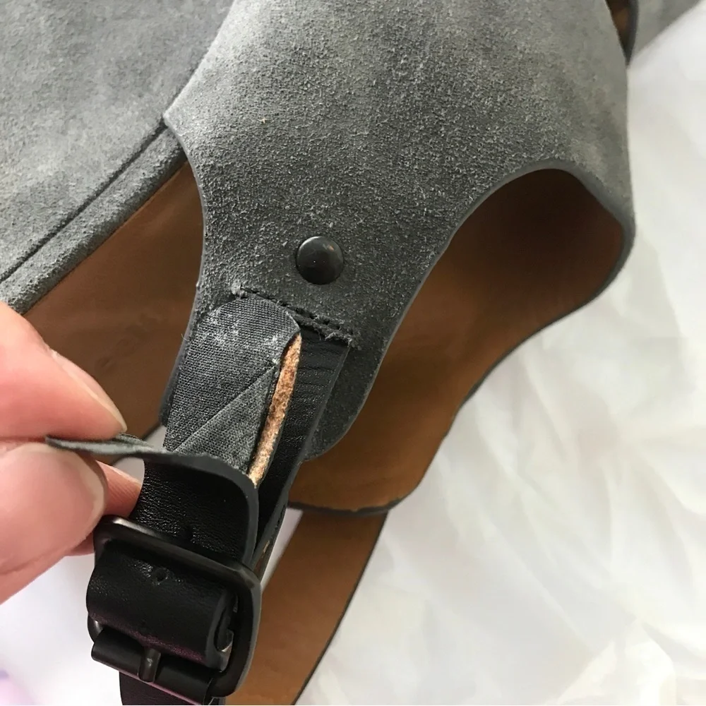 See by Chloe gray suede platform heels 39.5